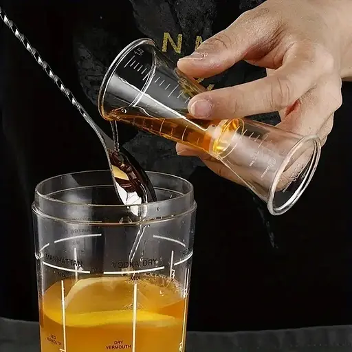 Джигер мірна склянка 40/20 мл для бармена пластиковий, мірник для бару, Kitchen Master 87561 - фото 8