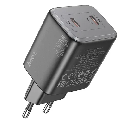 МЗП Hoco N42 Elogiado PD45W (2USB-C) Black