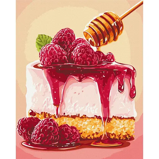 Картина по номерам на подрамнике Brushme Малиновый чизкейк