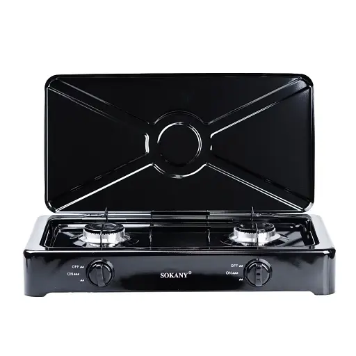 Газова плита настільна Sokany SK-07004 на 2 конфорки під балонний газ Чорний - фото 4