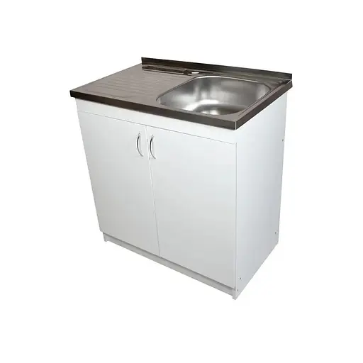 Кухонна тумба з накладною мийкою в комплекті ЛДСП 80х50х83 см Біла (52868-0115) - фото 4