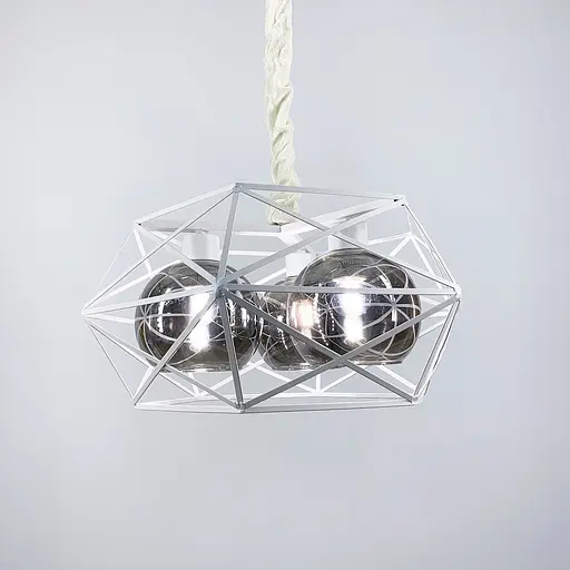 Люстра в білому корпусі з плафонами янтар або графіт Line.F Колір плафона Янтарний - фото 5