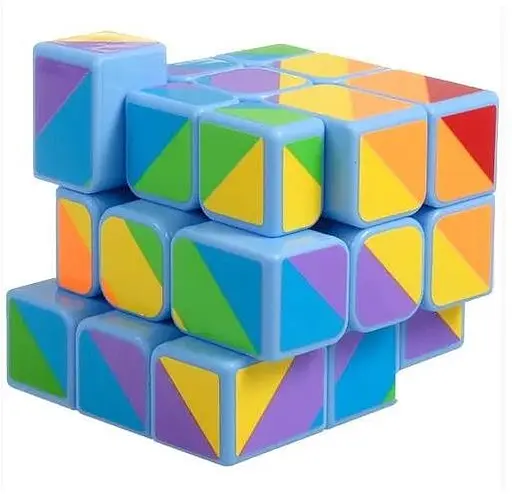 Умный Кубик 3х3х3 зеркальный радужный голубой (Smart Cube 3x3х3 Mirror Rainbow Blue) (SC365) - фото 2