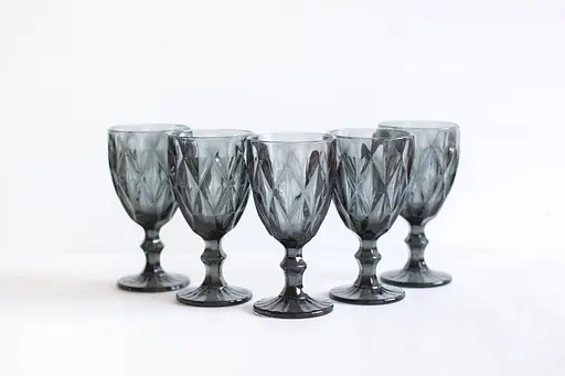 Набор бокалов для вина Glassware 6шт Подарочные цветные стеклянные фужеры для коктейлей 300мл Серый - фото 3