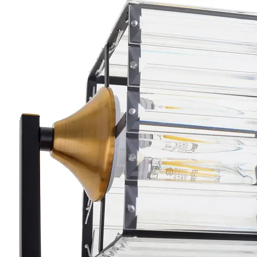 Бра Brille LK-717W/1 E27 BK+GDB зі шнуровим вимикачем чорне - фото 2