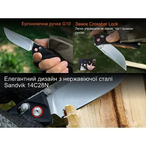 Ніж складаний Ruike P856-B чорний - фото 10