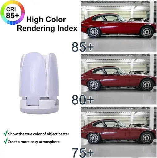 Светодиодный светильник для гаража HZSANUE B22 Bayonet 60 Вт, 6500 К, дневной свет, белый, 6800 лм. - фото 5