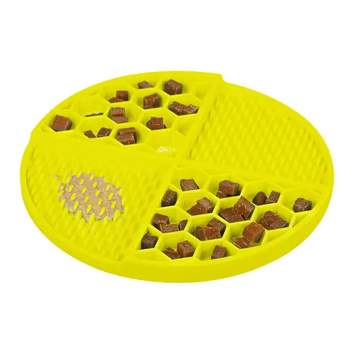 Коврик для слизывания и медленного питания Waudog Silicone 211х211х30 мм желтый - фото 4