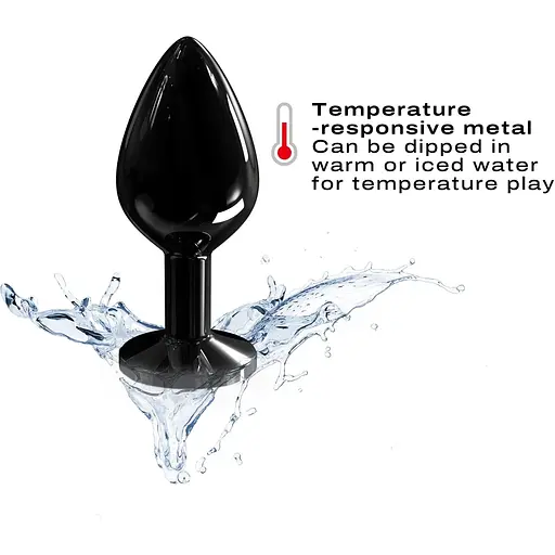 Металева анальна пробка з кристалом Dorcel Diamond Plug Black M - фото 4