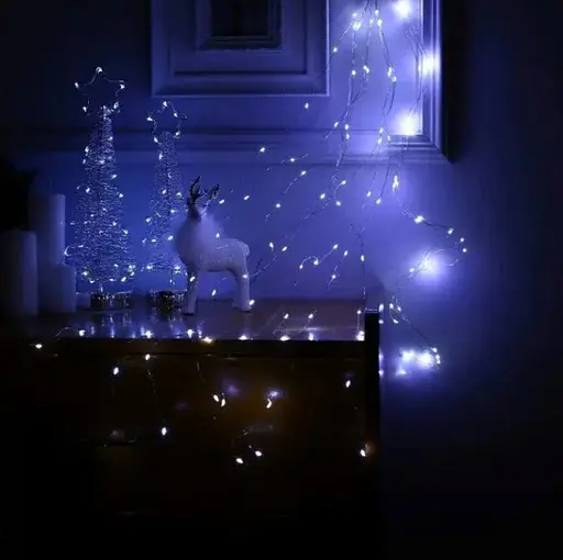 Новогодняя конусная гирлянда 3 м 20 нитей 600 LED лампочек Белый - фото 3