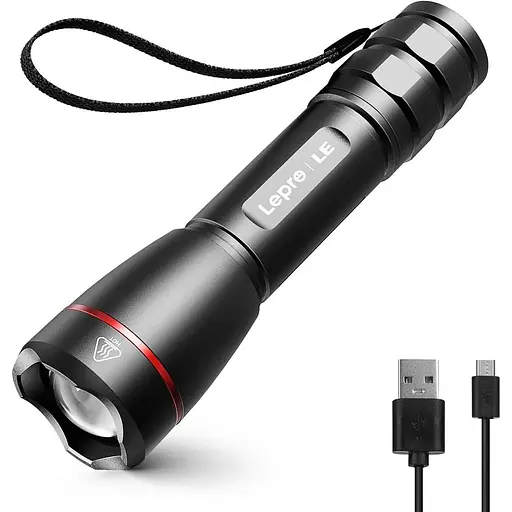 LE перезаряджається ліхтарик, світлодіодний ліхтарик 1000 лм USB тактичний ліхтар перезаряджається надяскравий, водонепроникний лі