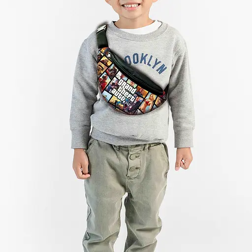 Набір дитячий GTA Grand Theft Auto рюкзак 36х27см сумка-бананка, кружка з принтом для хлопчика (01642) - фото 3