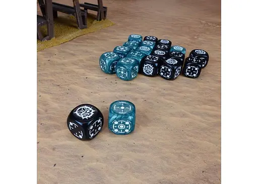 Набір кубиків Crosshairs Compact D6: Stormy&Black (20 шт.) (STCA04) - фото 3