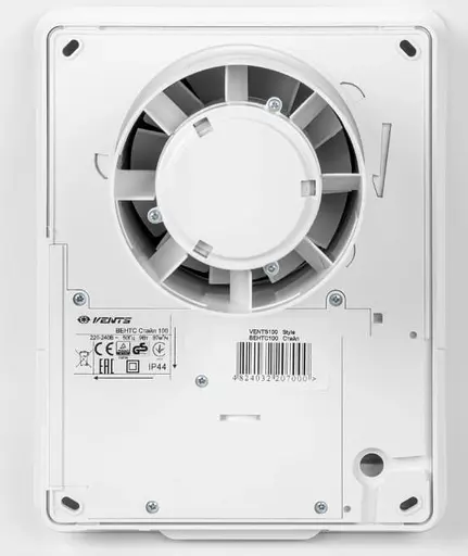 Вентилятор бытовой вытяжной Vents 100 ДЛ с термоактуатором Белый 30412 - фото 7