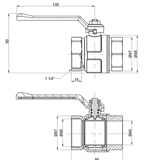 Кран кульовий Icma 1" 1/4 прямий №350 (87350AG11) - фото 3