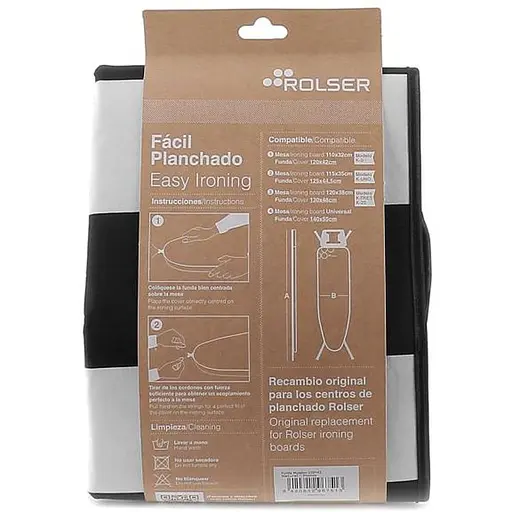 Чехол для гладильной доски Rolser Muleton Blanco/Negro 140x55 см (931982) - фото 2