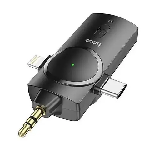 Микрофон петличка беспроводной HOCO S31 Stream Wireless Microphone + Receiver 3in1 (USB-C 3.5mm Lightning) - фото 6