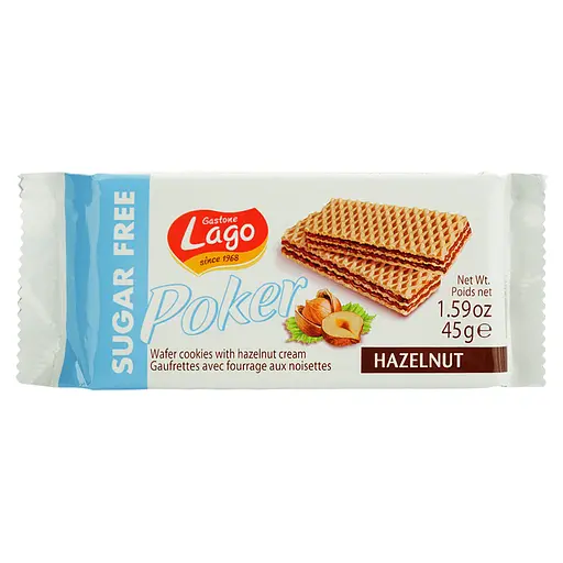 Вафлі Gastone Lagо з фундучним кремом без цукру 45 г