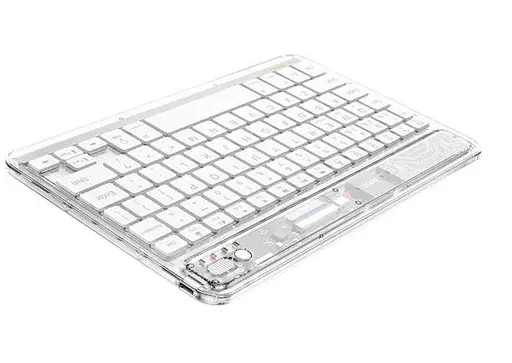Клавиатура беспроводная HOCO S55 Transparent Discovery edition wireless BT keyboard Space White - фото 2