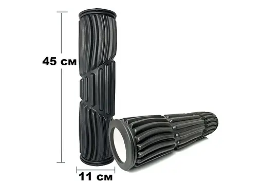 Массажный ролик EasyFit Dozer 45 см Черный (EF-3702-Bk) - фото 3