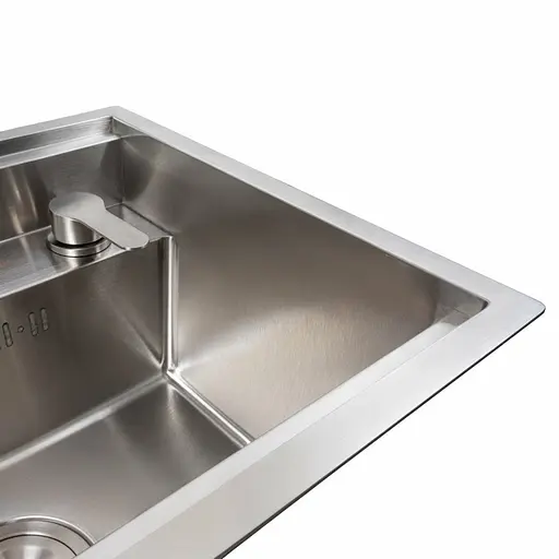 Кухонна мийка CM 47x38 прихована нержавійка Platinum Handmade + змішувач, Нержавіюча сталь - фото 4