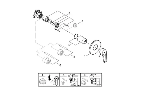 Набір гігієнічного душу прихованого монтажу Grohe BauLoop New UA2904200B, Хром - фото 7