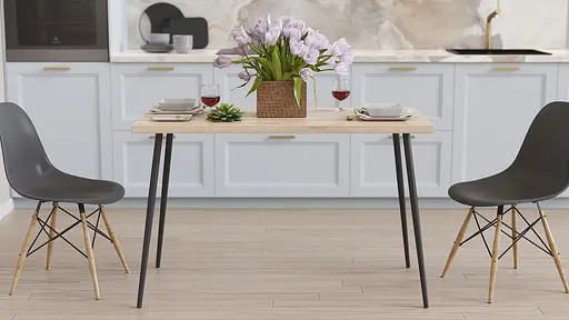 Кухонний стіл Марсель 30 Ferrum-decor 75x120x60 Чорний метал ДСП Дуб Сан-Марино 32 мм (FRD-106740)