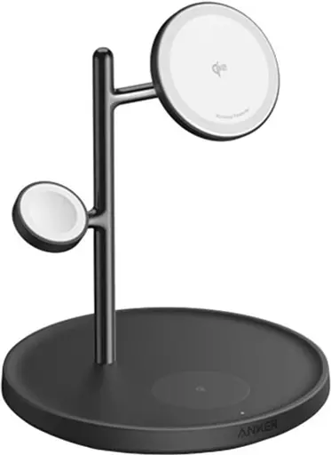 Бездротовий зарядний пристрій — док-станція ANKER Maggo 3-in-1 Wireless Charging Station чорна - фото 4