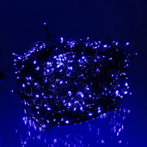 Новорічна гірлянда Різдвяна фея GarlandoPro 100 м 1000 LED чорний дріт Синій CF1000L100MBBL - фото 2