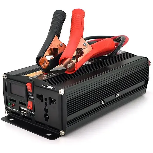 Інвертор напруги Powermaster, 24V/220V, 600W з модифікованою синусоїдою, 1 універсальна розетка, клеми