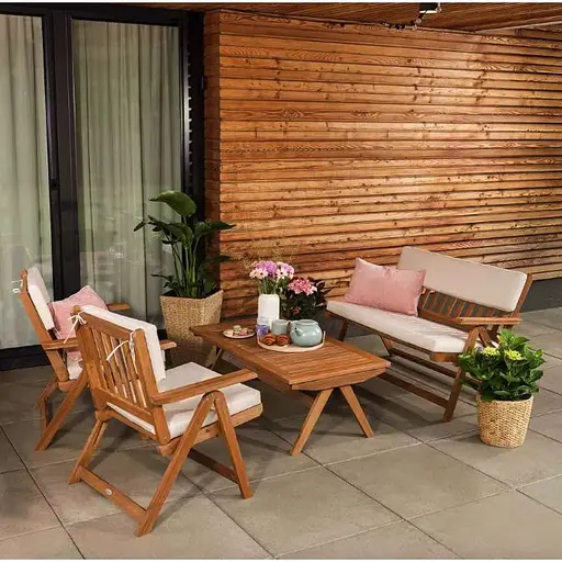 Комплект садових меблів Di Volio Lusiano складаний бежевий - фото 2