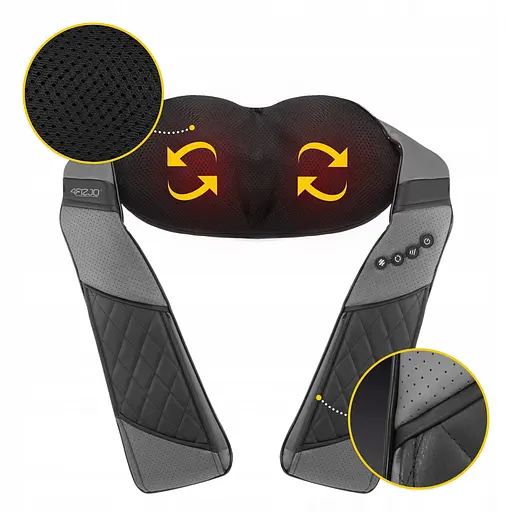 Накидка-масажер 4FIZJO Shiatsu Luxury+ для шиї та спини, акумуляторна 4FJ0563 Grey (P-5907739319104) - фото 10