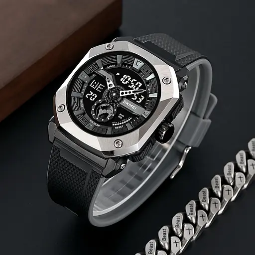 Наручний годинник чоловічий 2272SIBK Silver-Black Skmei acs0030066 - фото 5