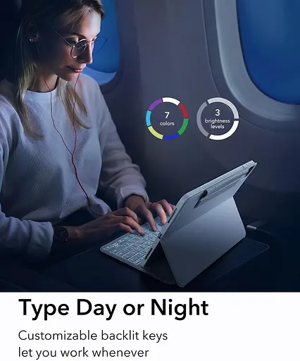 Чохол із клавіатурою ESR для iPad Pro 11 дюймів (1ª, 2ª, 3ª, 4ª покоління) та iPad Air (4ªª, 5ª покоління), знімний магнітний - фото 5