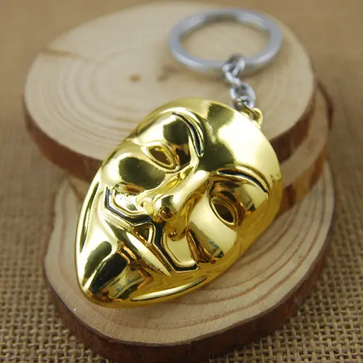 Брелок Маска Гая Фокса Значить Вендетта V for Vendetta.126 Сірий - фото 4