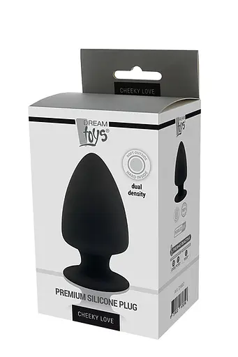 Анальна пробка Cheeky Love Premium Silicone Plug M 11 см (чорний) - фото 4