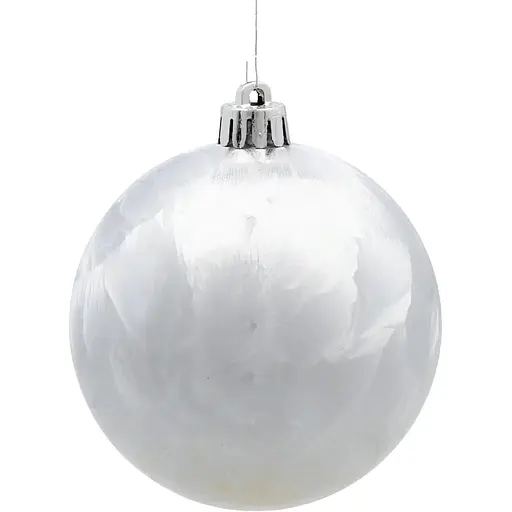 Комплект елочных шариков Chomik пластиковые 8 см серебристые 3 шт. (GIF3870) - фото 2
