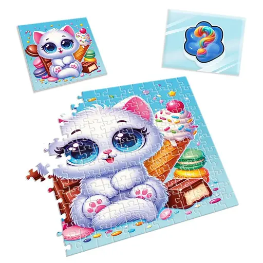 Дитячі пазли з сюрпризом "Біле кошенятко" Vladi Toys VT 8030-03, 180 деталей - фото 3