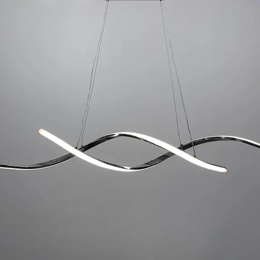 Видовжена люстра Gemo Led у срібному каркасі 100 см Line.F H 18L-1000 CH - фото 3