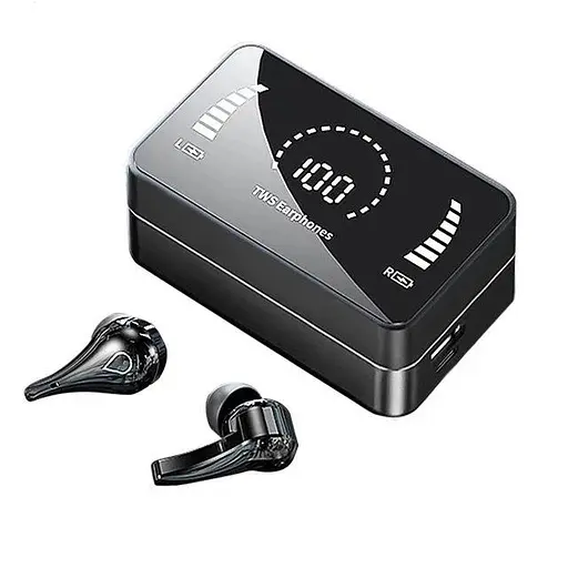 Бездротові Bluetooth навушники TWS H3S, з індикатором зарядки, сенсорами та водонепроникним корпусом Чорний