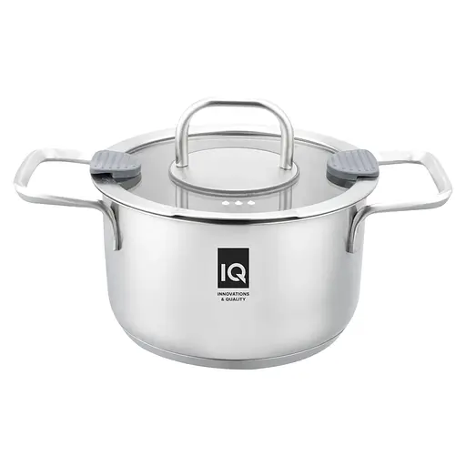 Кастрюля IQ Be Creative 22 см 4.6 л с крышкой серебристая (IQ-2050-22)