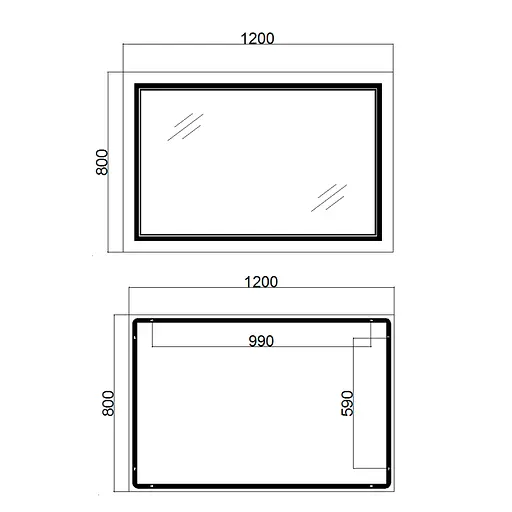 Дзеркало Qtap Cardinal 1200x800 з LED-підсвічуванням Touch, з антизапотіванням, з димером температури кольору (3000-6500K) QT0478C12080 - фото 2