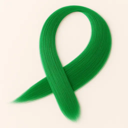 Пасмо прямих термостійких волосків на шпильці 60 см Зелений - фото 1