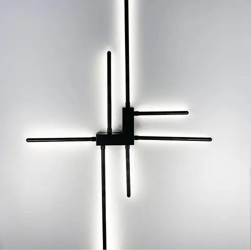 Мінімалістична модель бра на 7 ріжків Line F WJ 7214/7 BK - фото 2