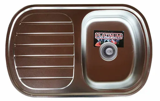 Кухонна мийка з нержавіючої сталі Platinum 7749 сатин (0,8/180 мм), R, Satin - фото 8
