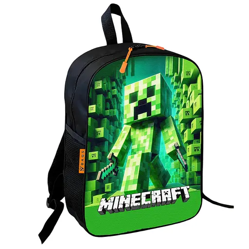 Рюкзак шкільний дитячий 36х27см Майнкрафт Кріпер «Minecraft» з принтом для хлопчика (00608)