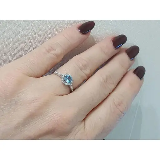 Золоте кільце Гаразд з діамантами і топазом. 3023351Б 16,5 - фото 2