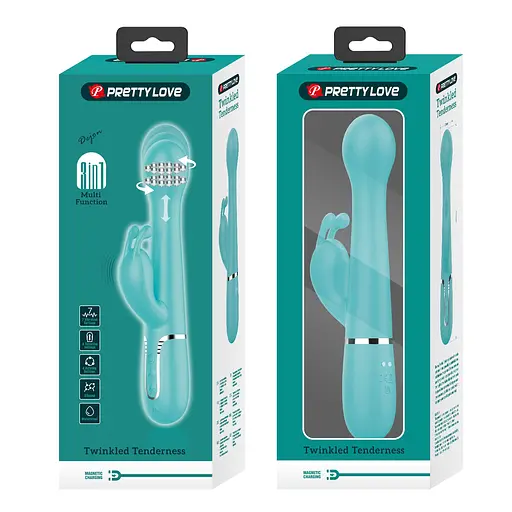 Вибратор- кролик Pretty Love Dejon Twinkled Tenderness 22.6 см бирюзовый - фото 12