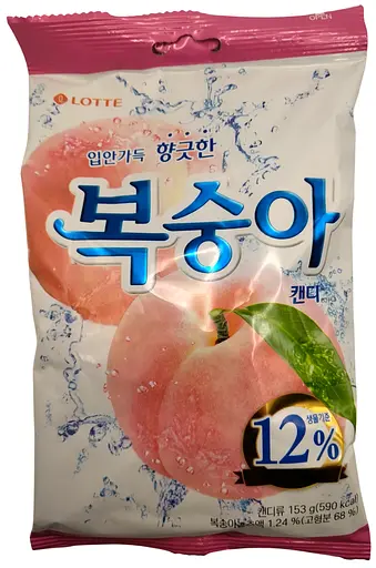 Цукерки жувальні Lotte Malang Peach Candy зі смаком персика 153 г