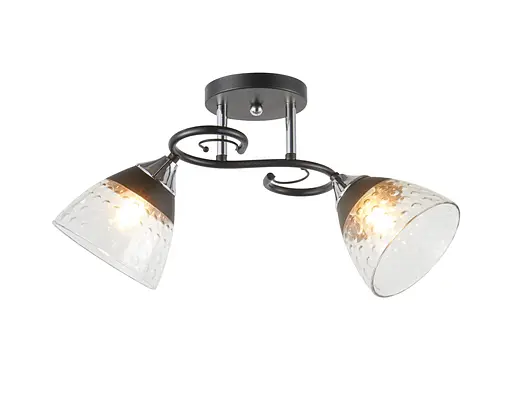 Люстра потолочная на 2 плафона 6331-2 (Черный+Хром)